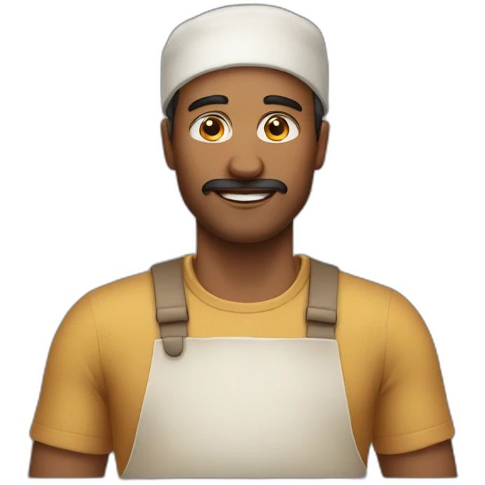 a man with make bread emoji