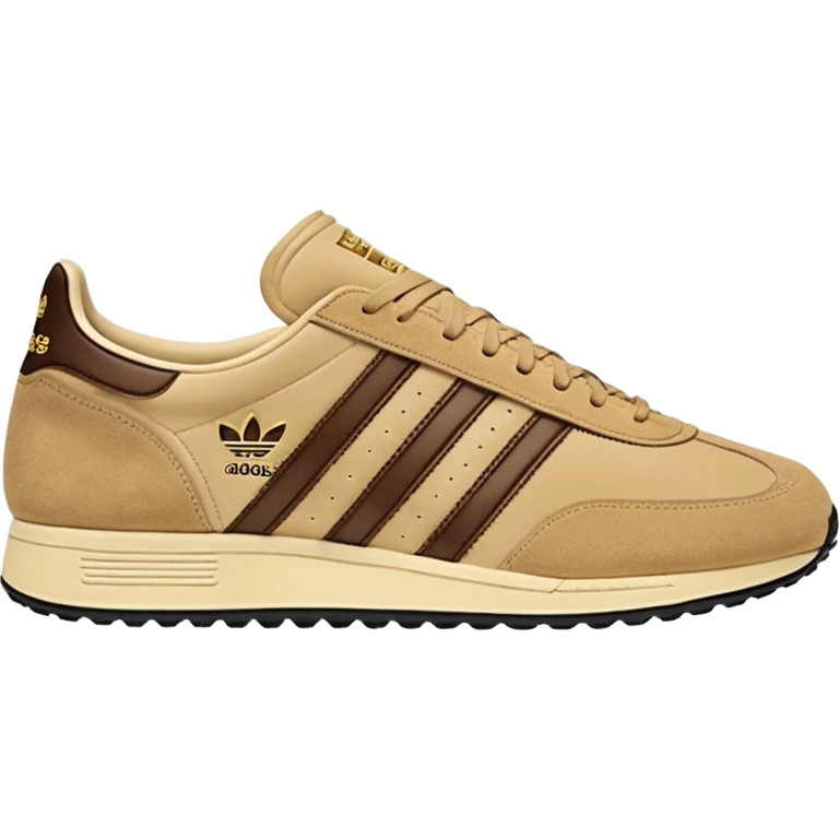 Adidas spezial beige, brown and gold emoji