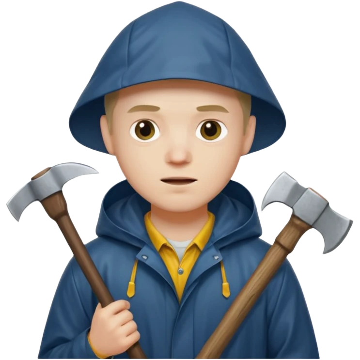 Американский психопат в дождевике с топором emoji