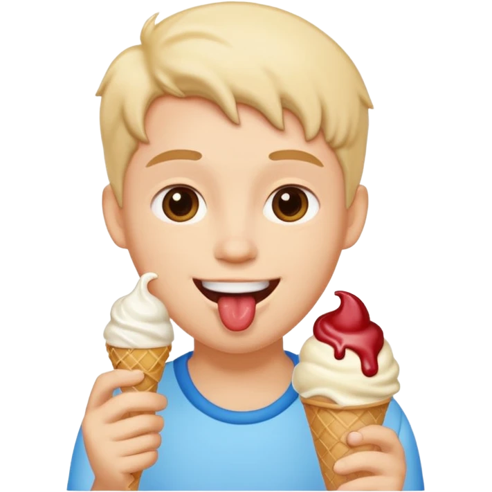 cara feliz comiéndose un helado  emoji