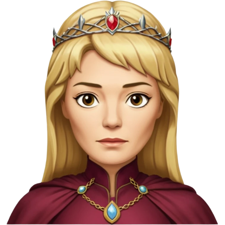 Cersei Lannister 40 years wihtout crown   from Games of throne character face only front face emoji