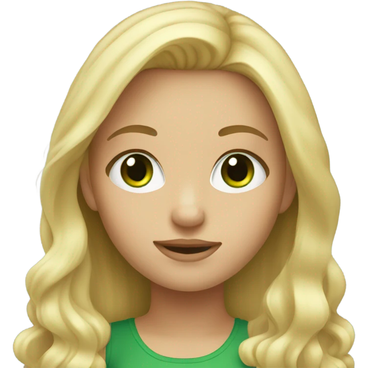 Blond hair girl with green eyes emoji