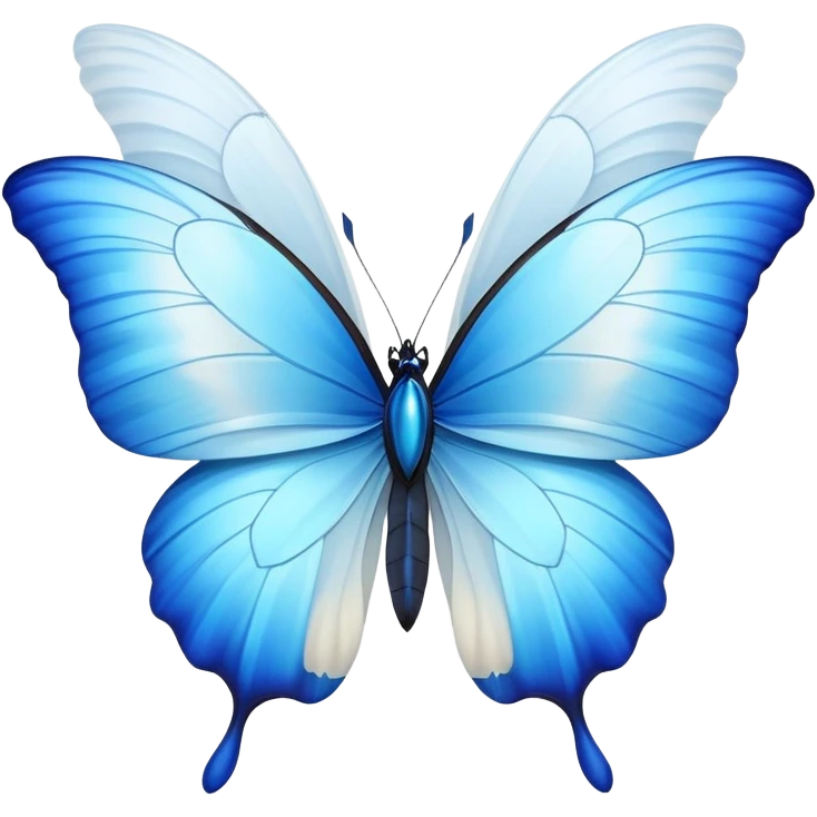 White tulip and blue morpho emoji