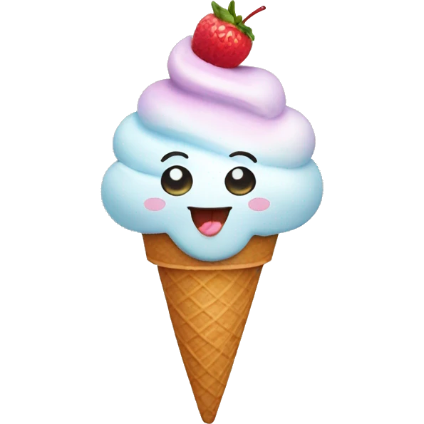Happy ice cream emoji