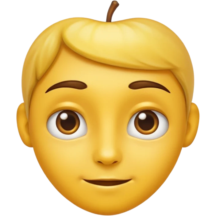 apple style emoji portrait of a face with friendly expression, yellow skin, smooth shading, inspired by Apple emoji style, based on the reference photo emoji