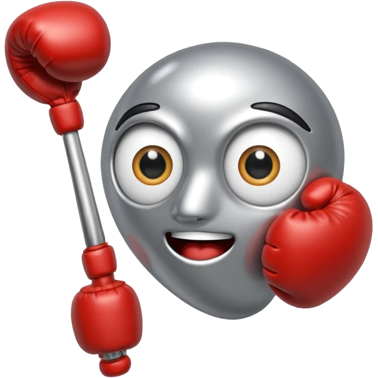 a spoon with eyes and boxe gloves emoji