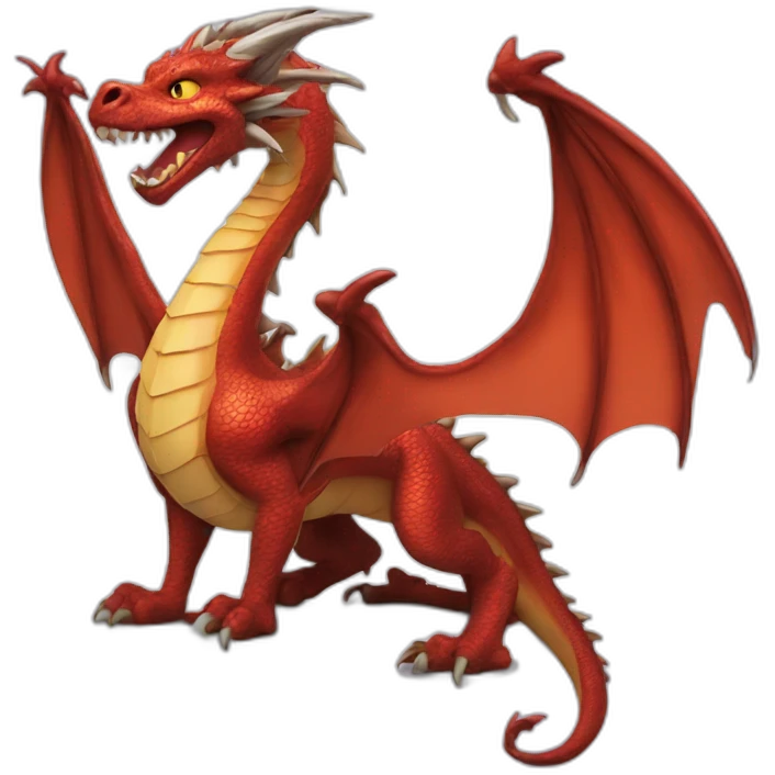 Chat sur un dragon emoji