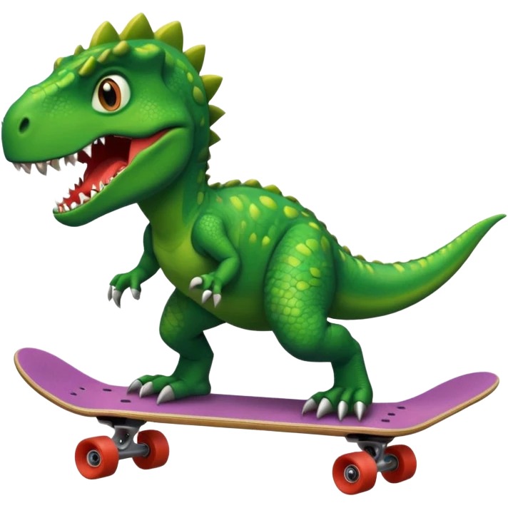 Dinosaur on a skateboard emoji