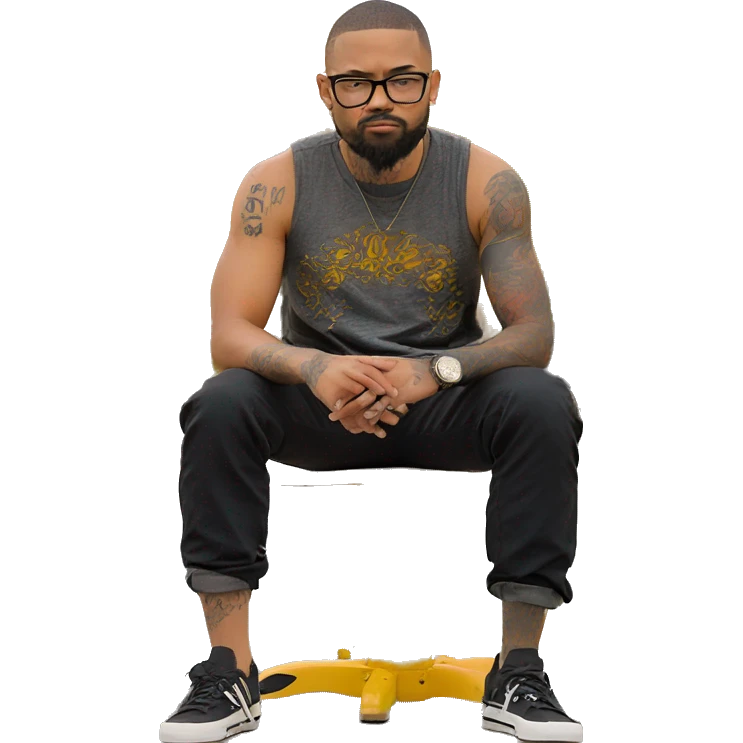 confident man with tattoos emoji