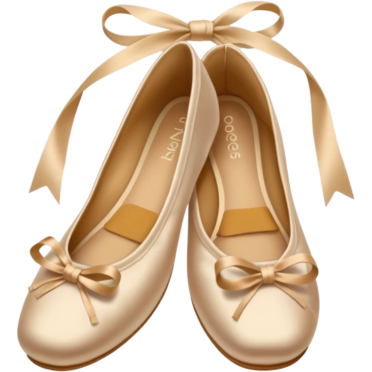 Beige realistic silk bow ballerina shoes emoji