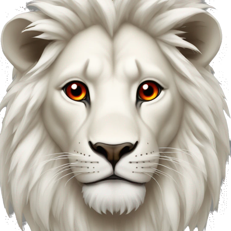 Lion blanc au yeux rouge emoji