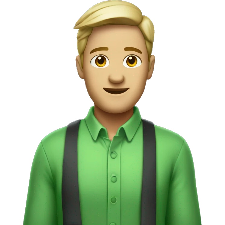 Really kind looking restaurant person with green shirt emoji