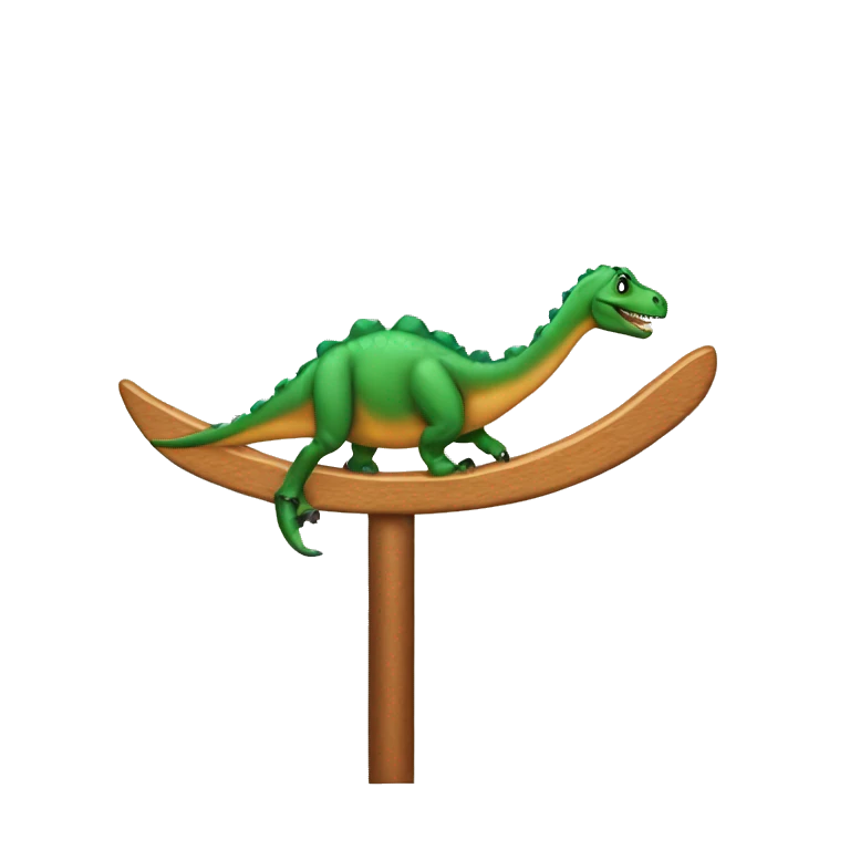 Dinosaur riding a stake board emoji