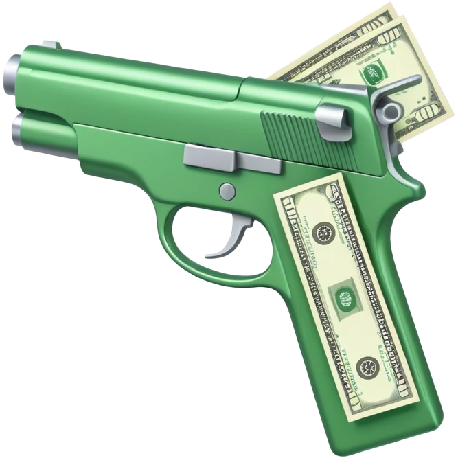 money gun shooting dollar bills emoji