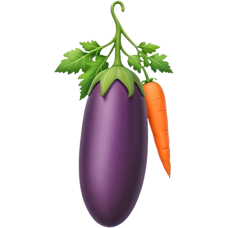 eggplant, cucumber, carrot, hanging emoji