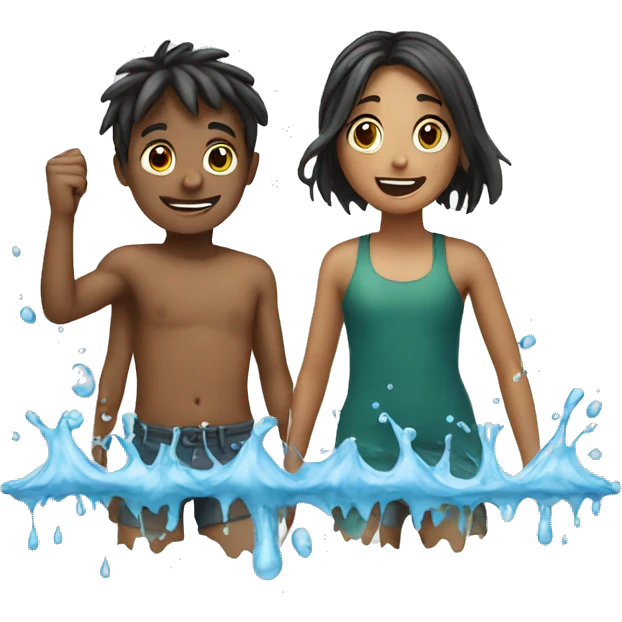  boy and girl water splash emoji