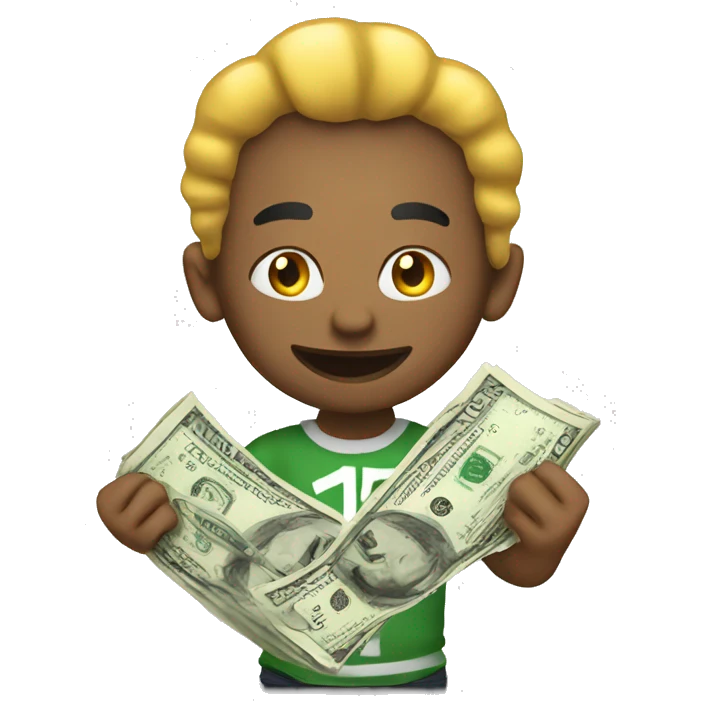 A fan of dollars emoji