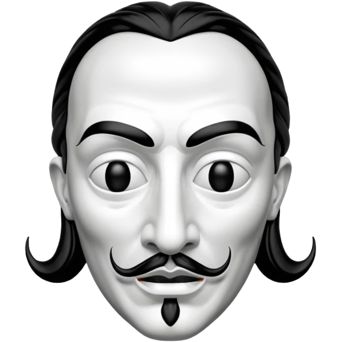 Money Heist, Dali mask (black-white), realistic emoji