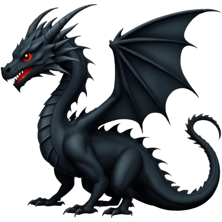 
Black silhouette of a dragon emoji