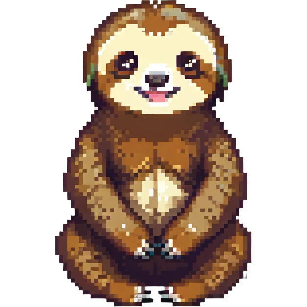 sloth sitting and smiling emoji
