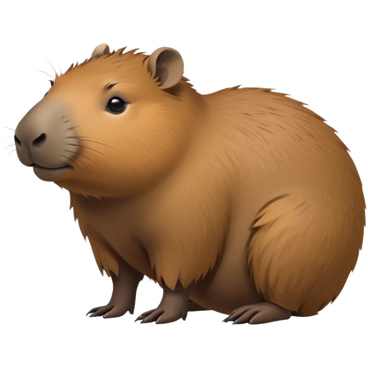 cinematic-capybara-realistic-full-body-on-all-fours-emoji,-plump-and-relaxed-body-soaking-in-the-warm-sun,-short-brown-fur-slightly-ruffled,-head-tilted-dramatically,-calm-expressive-eyes-exuding-serene-wisdom,-simplified-yet-realistic emoji