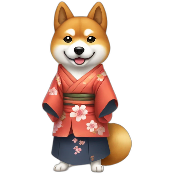 Shiba Inu in Japanese clothes. emoji