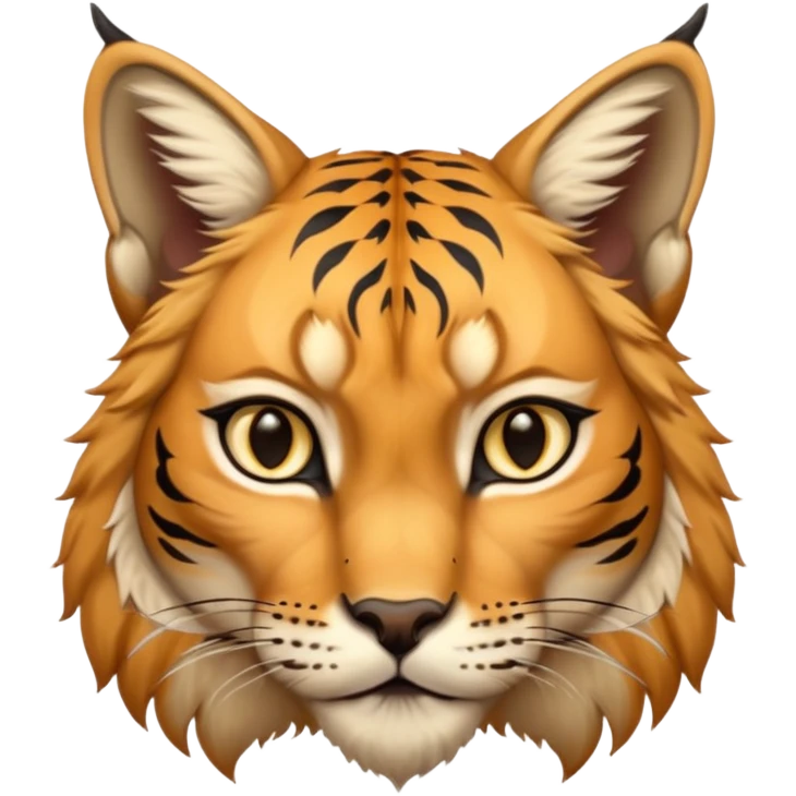 A high-resolution photo-realistic digital illustration of a majestic lynx, chest upward A high-resolution, photo-realistic digital illustration of a majestic young Eurasian lynx, shown from the shoulder upwards with tiger markings emoji
