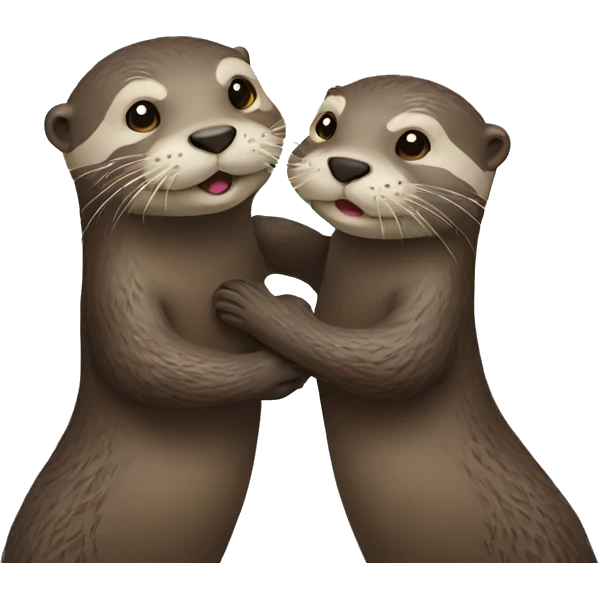 two otters holding hands emoji