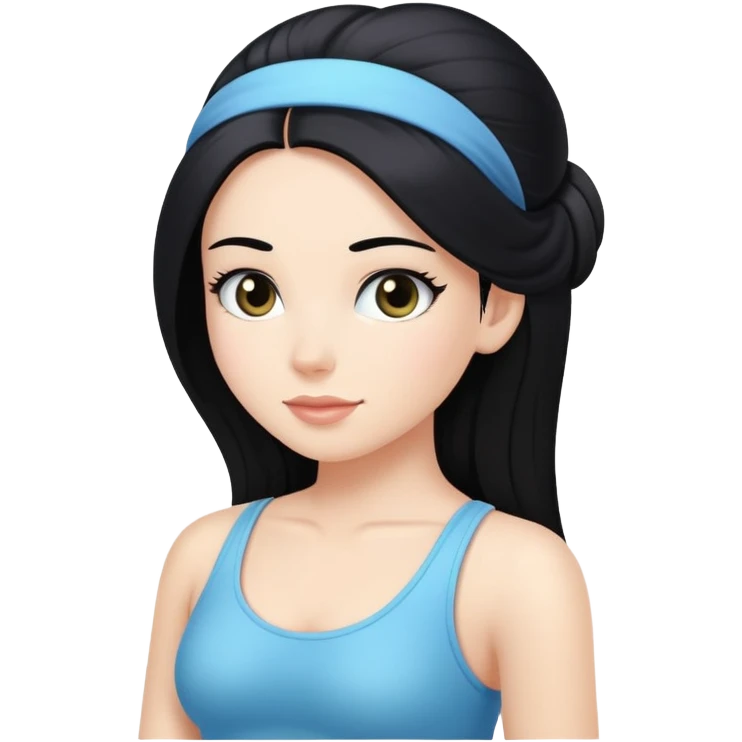 Pilates princess with long black hair  emoji