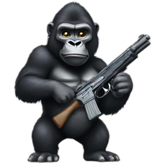 Gorilla with a gun emoji