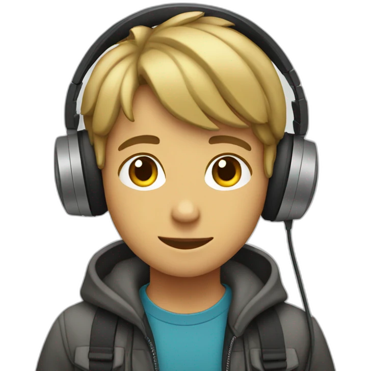 genz boy wearing headphones emoji