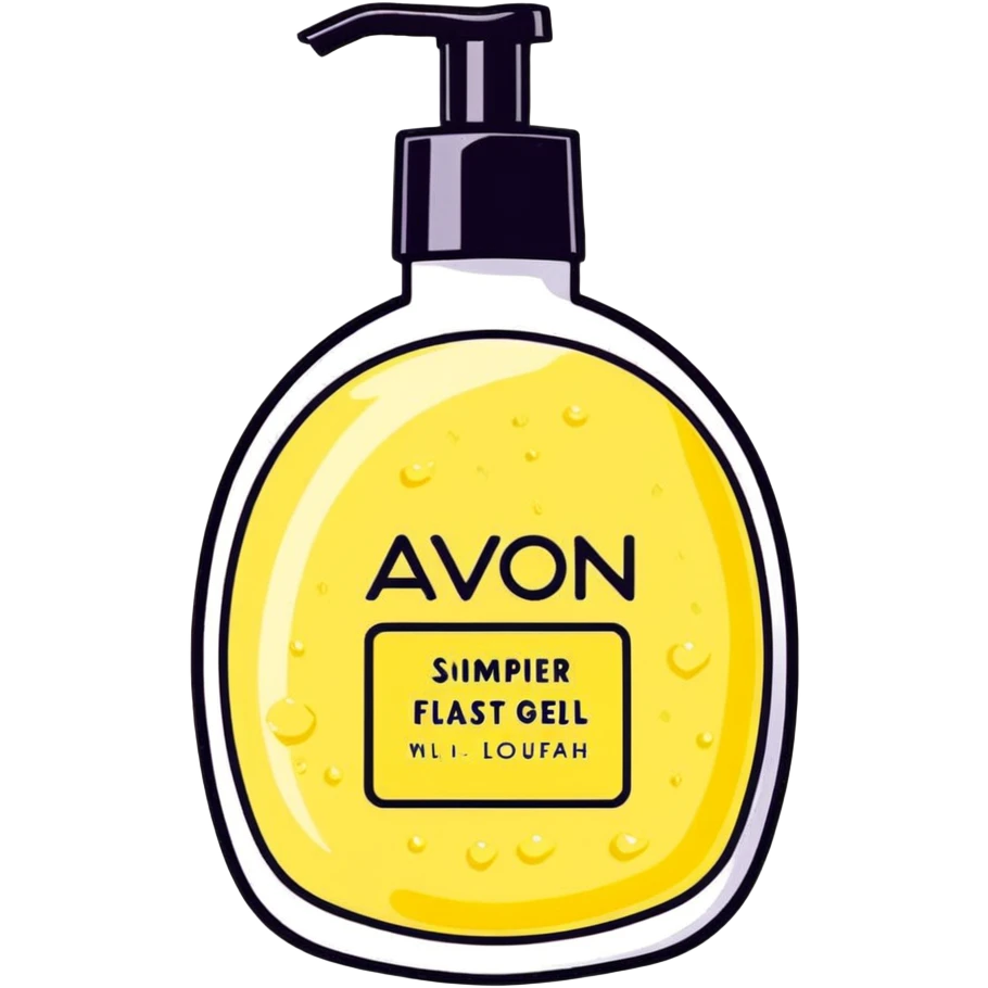 AVON shower gel, body scrub, and loofah emoji