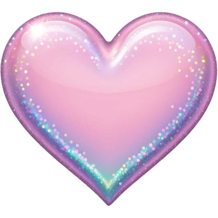 glitter heart with pastel pink sparkles emoji