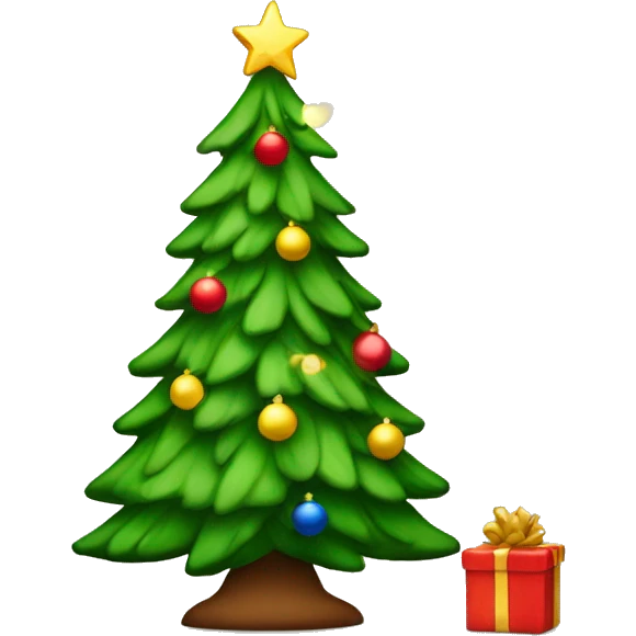 Christmastree with present emoji