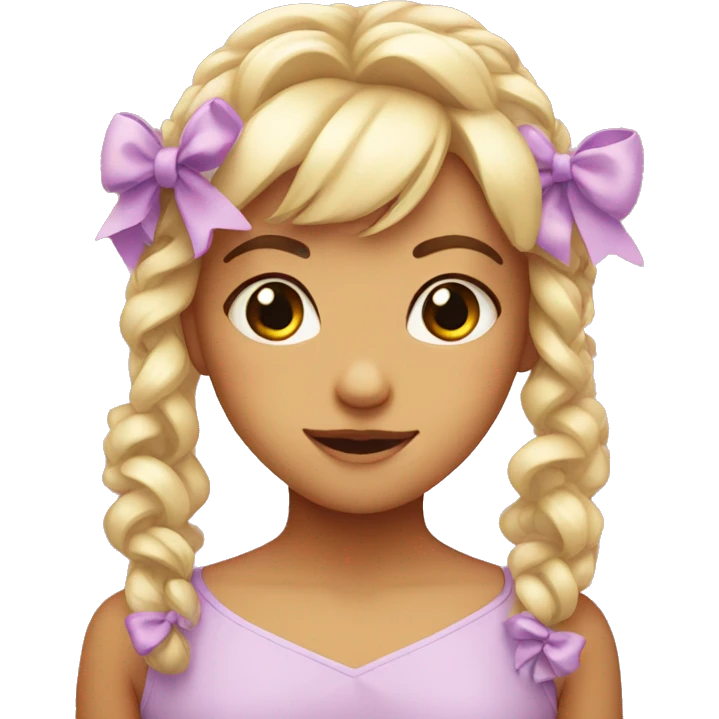 Cute face with bows emoji