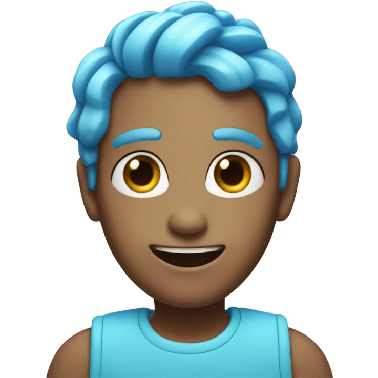 sentient blue open number four with light blue limbs emoji