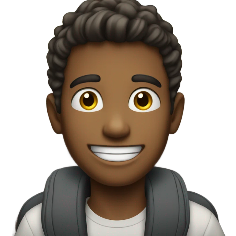 smiling boy in car interior emoji