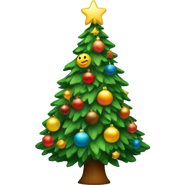 Christmas tree make colorful emoji