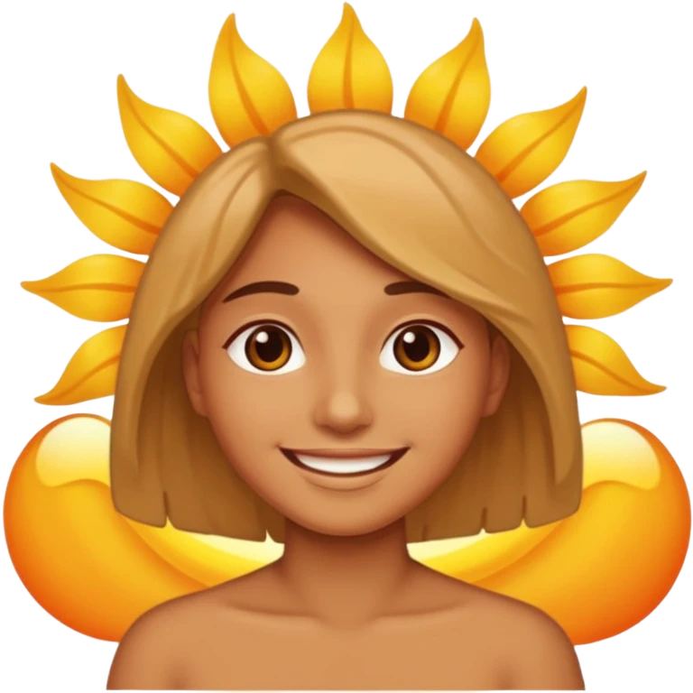 Smiling while sun sets in background  emoji