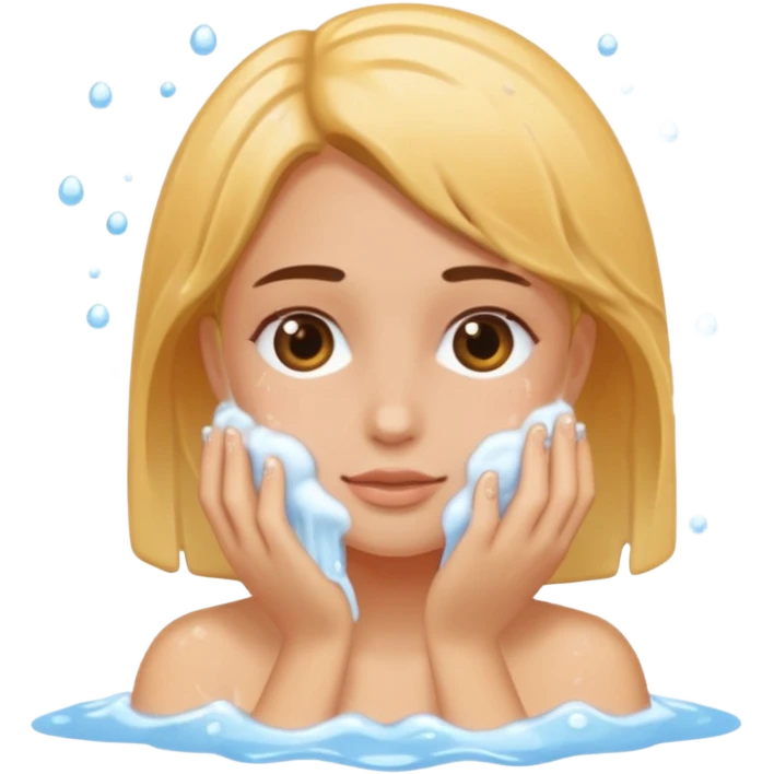A women washing her face emoji