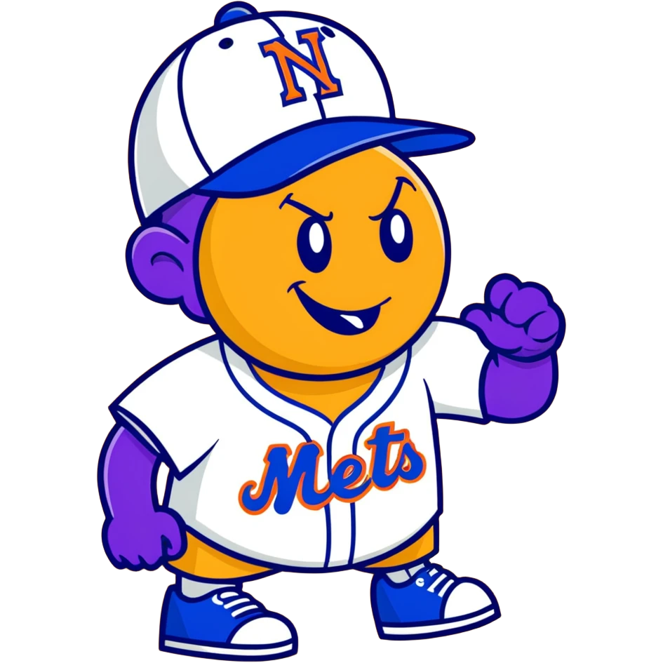  McDonald’s purple grimace dressed in New York Mets gear emoji