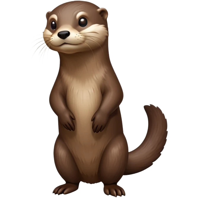 cinematic-noble [otter]-realistic-full-body-standing-emoji,-tail-tucked-close,-head-tilted-dramatically,-sleek-[brown]-fur,-simplified-yet-realistic-focused-features,-highly-detailed,-glowing-with-an-almost-sarcastic-glow  expressive eyes emoji