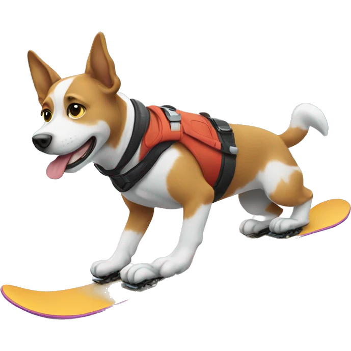Dog snowboarding  emoji