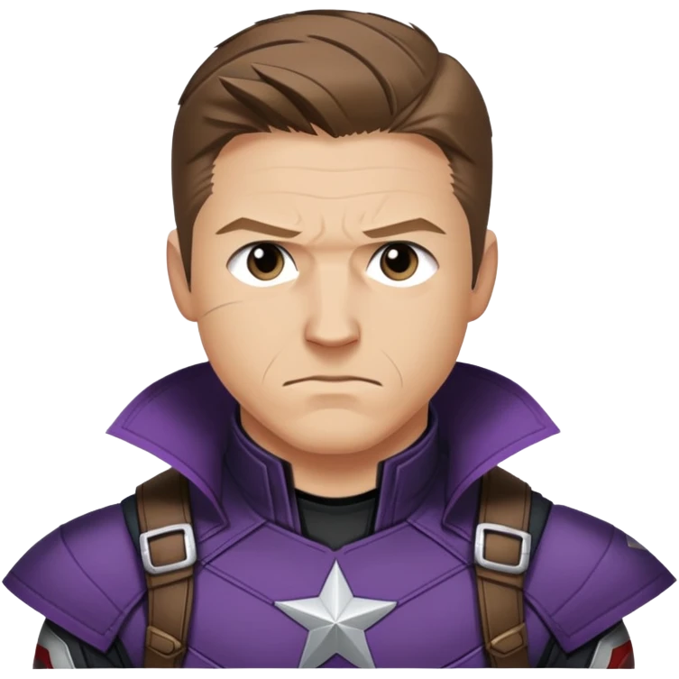 hawkeye clint barton portrait marvel, brown hair from captain america: civil war emoji