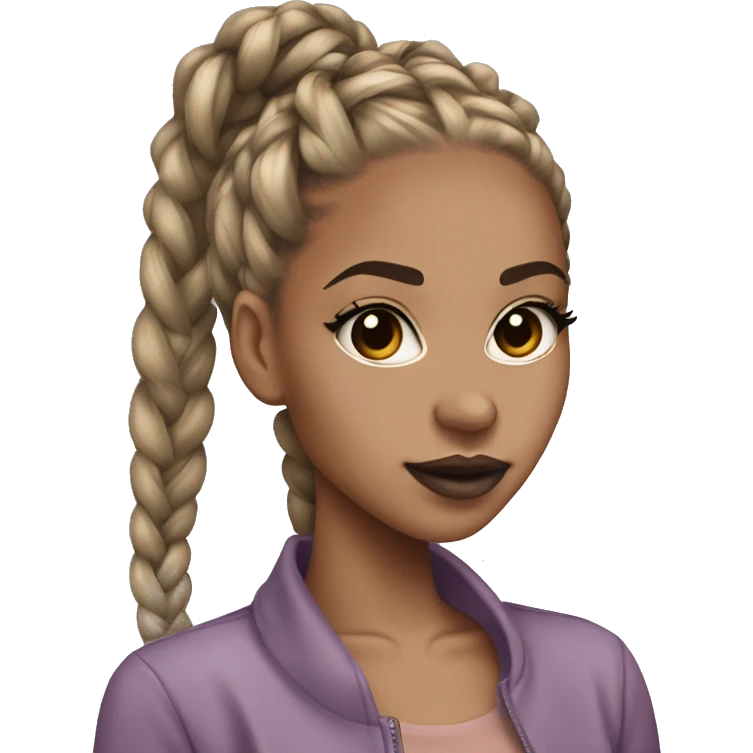 Lightskin black girl with dirty blonde box braids and mauve lips  emoji