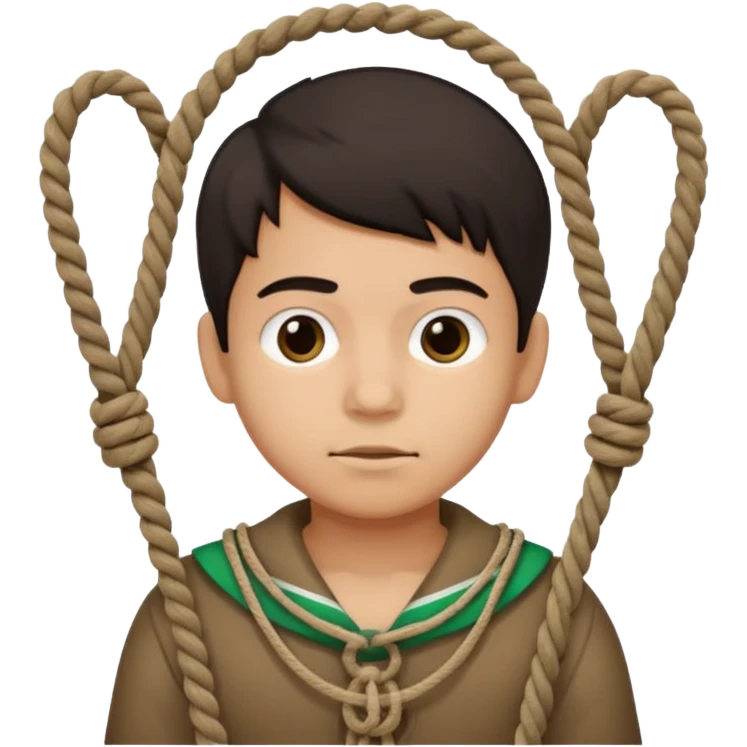 Noose around cute Mexican boy emoji