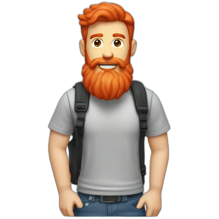 red head beard men with a t-shirt logo figma emoji