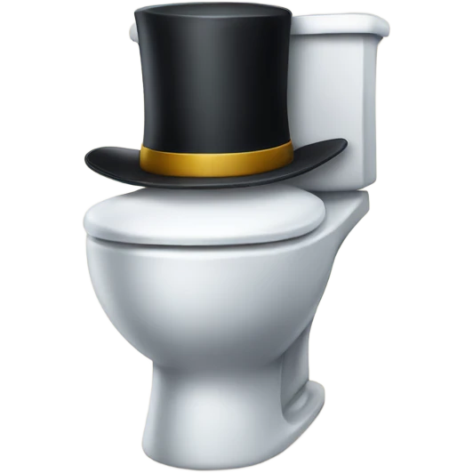 Toilet wearing a tophat emoji