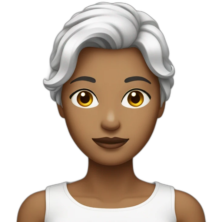 Femme blanche aux cheveux courts bruns foncé emoji