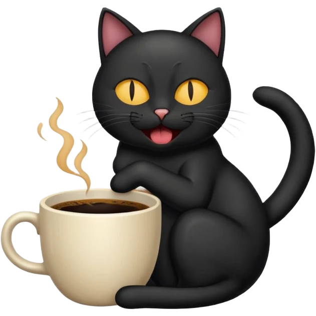 ☕️🐈‍⬛🥱 emoji